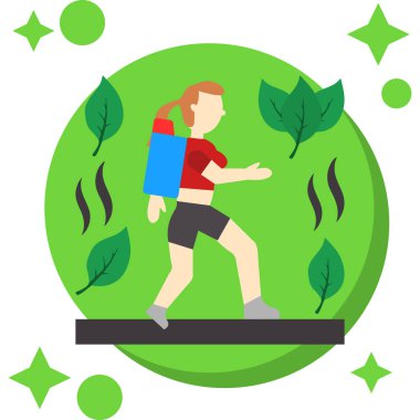 Adam koşu bandında zıplıyor.