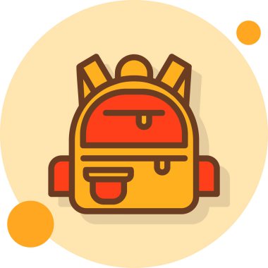 sırt çantası simgesi vektör illüstrasyonu