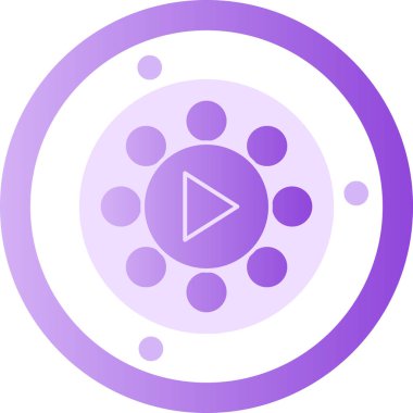 Bir daire düğmesinin beyaz simgesinin vektör çizimi