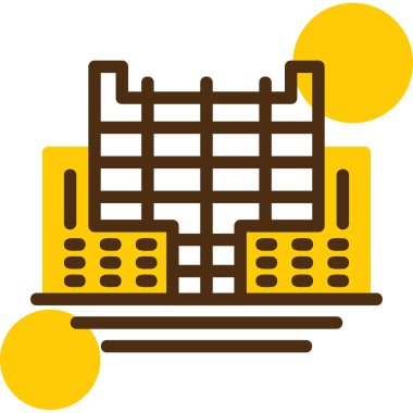 Fabrika binası ikonu. Taslak fabrika oluşturma vektör rengi düz izole