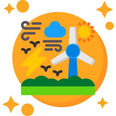 Rüzgar türbini. simge tasarımı