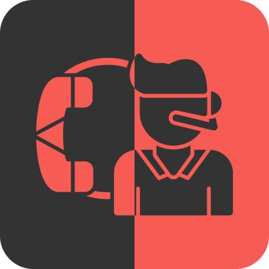 Maske takan bir adamın vektör çizimi