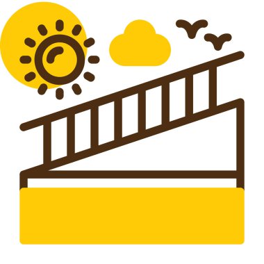 Bir yaz günü için vektör çizimi. güneş, şemsiye