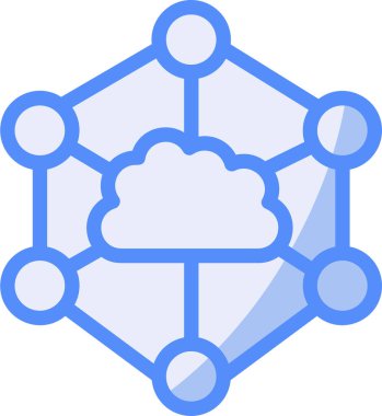 bulut ağ veri simgesi - ana hat biçimi