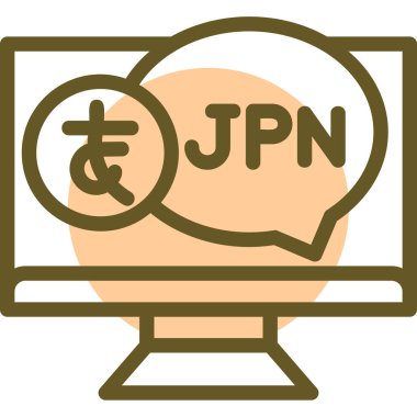 Japonca çeviri simgesi vektör illüstrasyonu