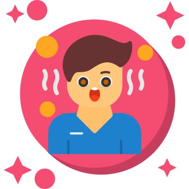 Ateşi olan hasta adam vektör çizimi