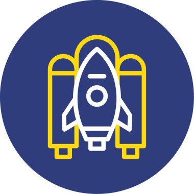 Roket. Web simgesi basit illüstrasyon