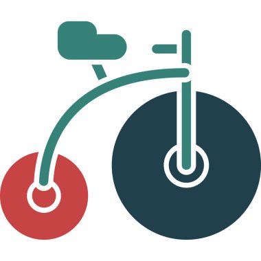 Penny-Farthing Çift Hat Çemberi vektör simgesi
