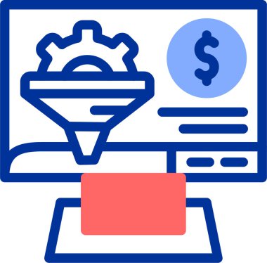 bilgisayar izleme simgesi, vektör illüstrasyonu