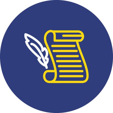 Tüy kalem kağıdı işaret simgesi