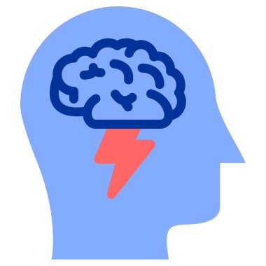 Beyin simgesi, vektör illüstrasyonu