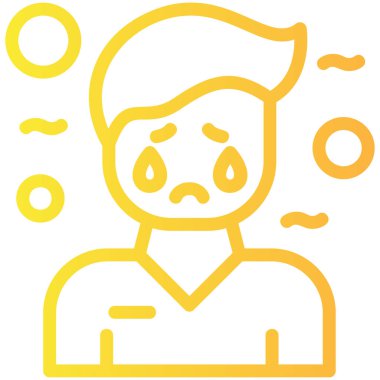 Ağlayan ikon, basit illüstrasyon