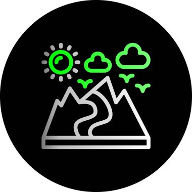 güzel bulut vektör çizgisi simgesi