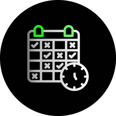  düz Zamanlama Çift Vektör simgesi