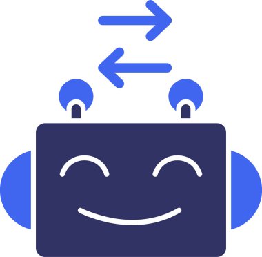 Şirin bir çizgi film robotunun vektör çizimi