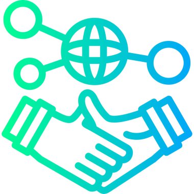 Ortaklık tokalaşma simgesi, vektör illüstrasyonu