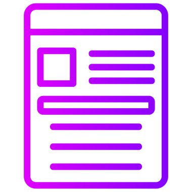 Gazete. Web simgesi basit illüstrasyon