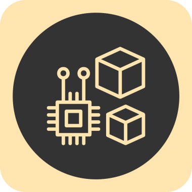 Kutunun düz simge tasarımı, vektör illüstrasyonu