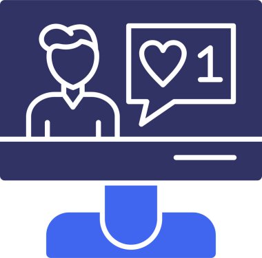 Video sohbet simgesi, vektör illüstrasyonu