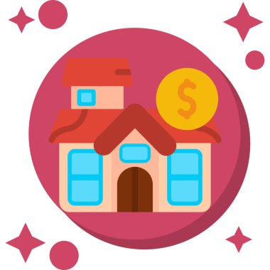 Gayrimenkul. Web simgesi vektör illüstrasyonu