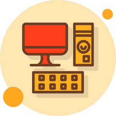 Düz biçimli bilgisayar donanım simgesi