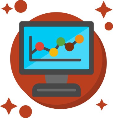 İş grafiği düz simge vektör çizim