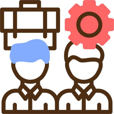 avatar iş ekibi simgesi düz stil