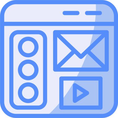 Tarayıcı web arayüzü simgesi ile doldurulmuş dış hat biçimi