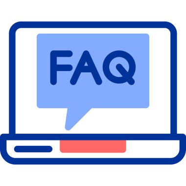 soru ve faq simgesi vektör çizimi