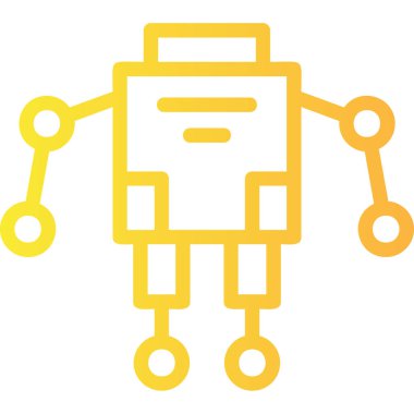 robot. Web simgesi basit illüstrasyon