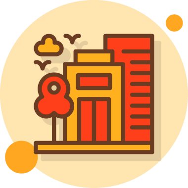 Şehir simgesini düz bir şekilde inşa etmek