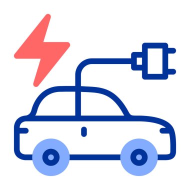 Elektrikli araba. Basit resimleme