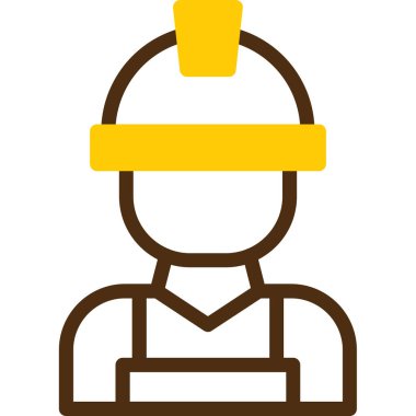 Kask vektör illüstrasyon tasarımı olan işçiler