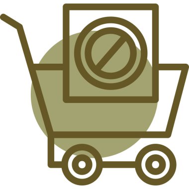 Alışveriş arabası simgesi, vektör illüstrasyonu