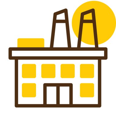 Fabrika. Web simgesi basit illüstrasyon