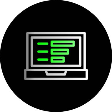 Bilgisayar monitörü. Web simgesi basit illüstrasyon