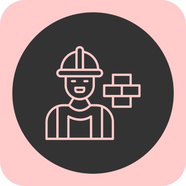 İnşaat işçisi simgesinin vektör illüstrasyonu