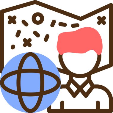 Haritası olan bir adamın vektör çizimi