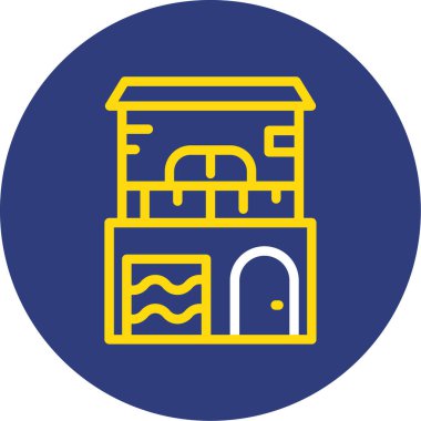 Bina. Web simgesi basit illüstrasyon