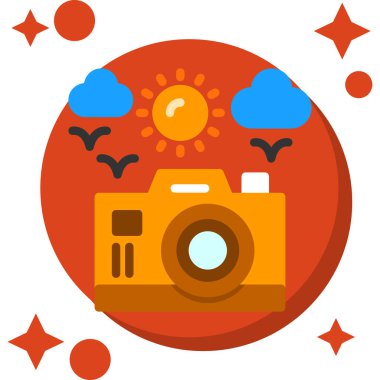 kamera fotoğrafçılık simgesi düz stil