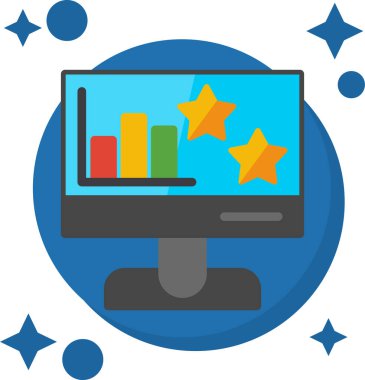 yıldız ve istatistiklere sahip bilgisayar