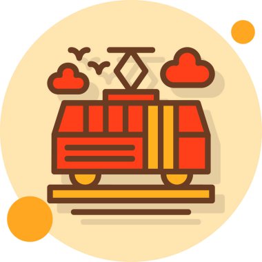 tren. Web simgesi basit illüstrasyon