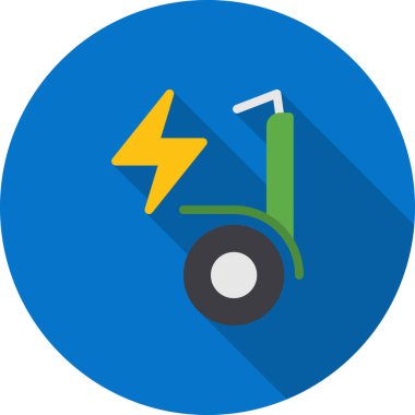 Elektrikli otomobil düz vektör simgesi