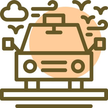 tren. Web simgesi basit illüstrasyon