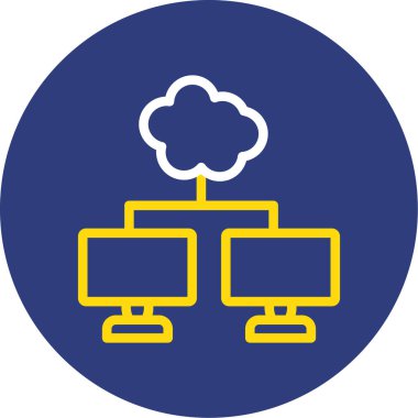 Bulut hesaplama simgesi vektör illüstrasyonu