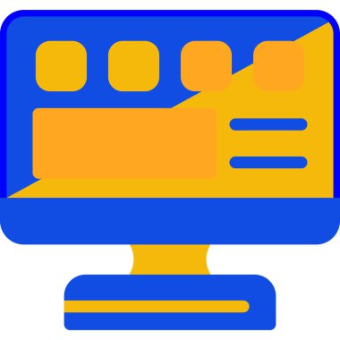bilgisayar monitörü web simgesi vektör illüstrasyonu