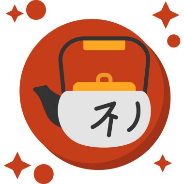 Çin 'in yeni yıl düz ikonu, uzun gölgeli, 10 Yen, Çinli şanslı demek