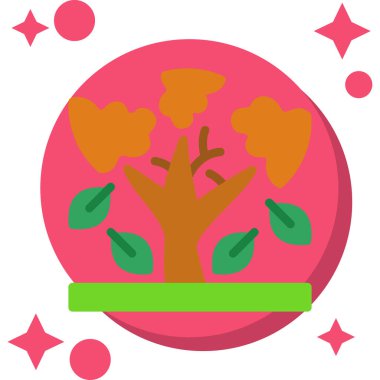 Beyaz bir arkaplanda taçlı, resimli bir ağaç..