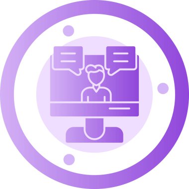 Bilgisayarda dizüstü bilgisayarı olan bir adamın vektör çizimi