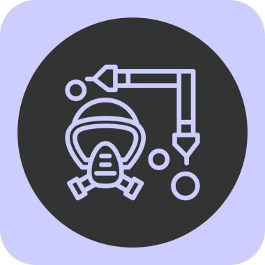 Tornavida ve anahtar vektörü simgesi olan eşsiz bir miğfer